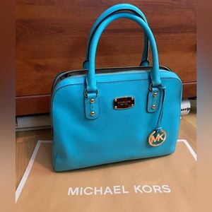 Michael Kors aquamarine satchel purse